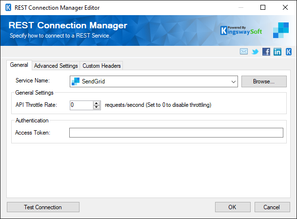 SSIS SendGrid Connection manager